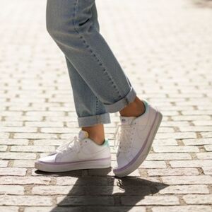 Nike White and Lavender Low-Top Sneakers